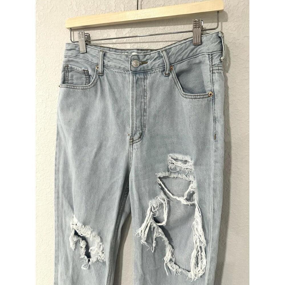 S.O.N.G. 90s Boyfriend Jeans Destroyed Light Blue Size 9/29 - Picture 3 of 15